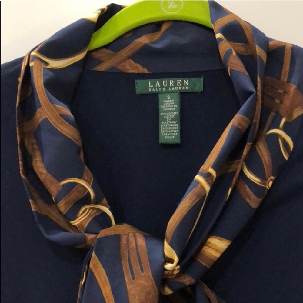 Ralph L  top with beautiful neck- scarf attached